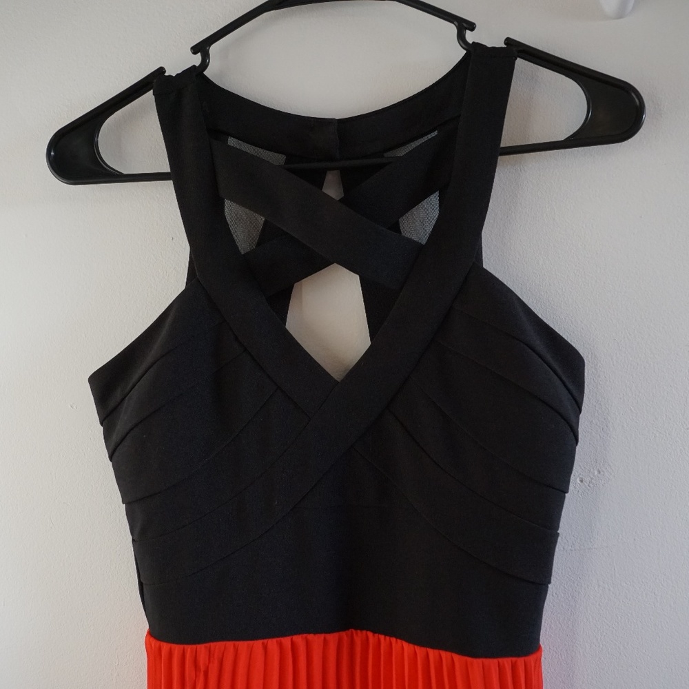 Red and Black Maxi Dress